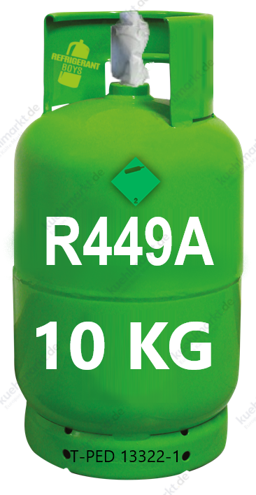 Kältemittel R449A – 10 kg Flasche Gasventil 1/4